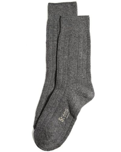 Stems Lux Cashmere Wool Crew Socks - Gray