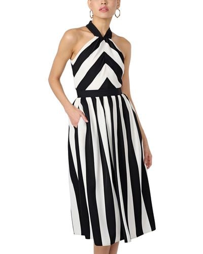 Karl Lagerfeld Striped Halter-neck Dress - White