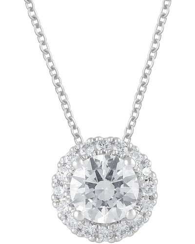 Badgley Mischka Lab Grown Diamond Halo 18" Pendant Necklace (1-1/5 Ct. T.w. - White