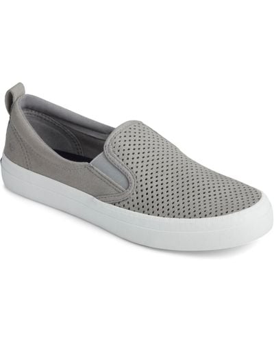 Sperry Top-Sider Crest Twin Gore Perforated Slip On Sneakers - Gray