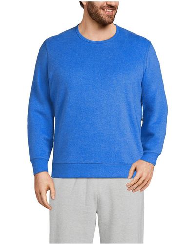 Lands' End Big And Tall Serious Sweats Crewneck Sweatshirt - Blue