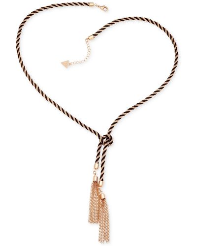 Guess Knotted Tassle Necklace - Metallic