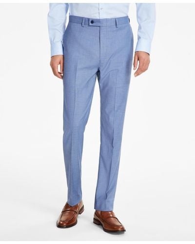 Calvin Klein Slim-fit Solid White Pants - Blue