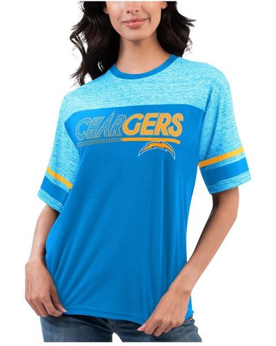 G-III 4Her by Carl Banks Los Angeles Chargers Track T-shirt - Blue