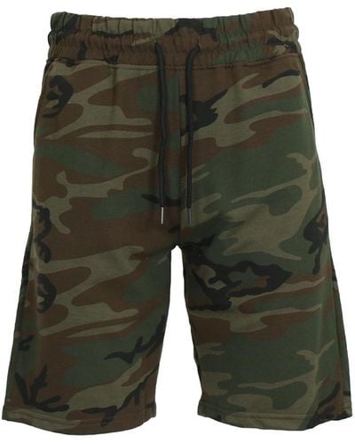 Galaxy By Harvic Camo Printed French Terry Shorts - Green