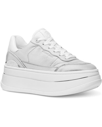 Michael Kors Michael Hayes Empire Logo Lace-up Platform Sneakers - White