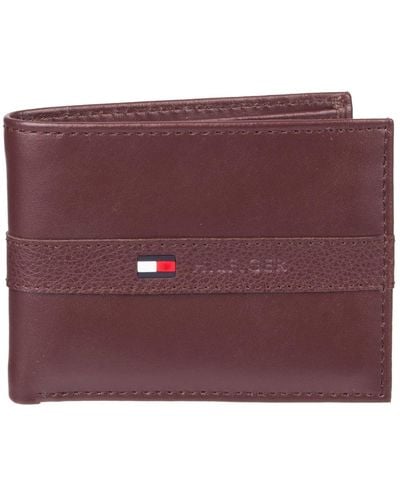 Tommy Hilfiger Premium Leather Rfid Passcase - Purple