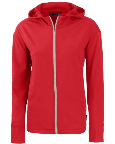 Cutter & Buck Plus Size Daybreak Eco Recycled Full Zip Hoodie - Red