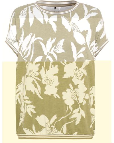 Olsen Short Sleeve Abstract Floral Print T-shirt Containing Lenzing[tm] Ecovero[tm] Viscose - Metallic