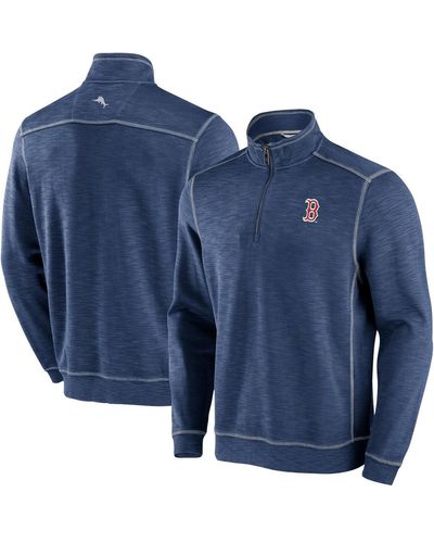 Tommy Bahama Boston Red Sox Tobago Bay Tri-blend Quarter-zip Sweatshirt - Blue