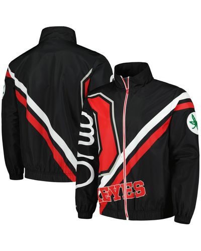 Mitchell & Ness Ohio State Buckeyes Exploded Logo Warm Up Full-zip Jacket - Black