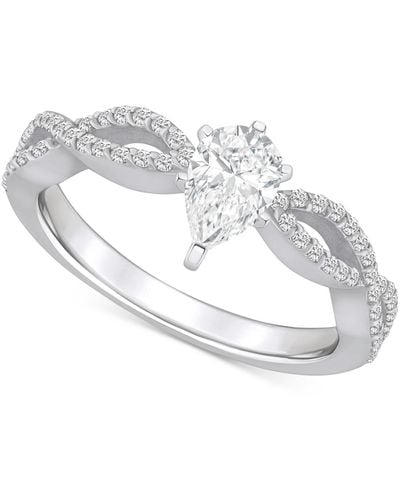Macy's Diamond Pear Twist Shank Engagement Ring (5/8 Ct. T.w. - White