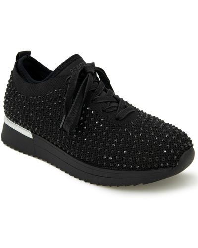 Kenneth Cole Cameron Jewel Lace Up Sneakers - Black