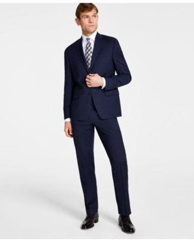 Michael Kors Classic Fit Wool Blend Stretch Suit Separates - Blue