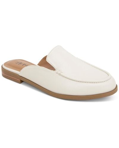 Style & Co. Giigii Slip-on Mule Loafer Flats - White