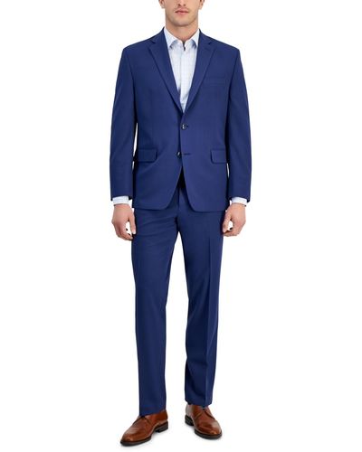 Perry Ellis Classic-fit Solid Nested Suits - Blue