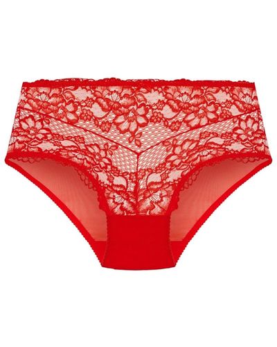 City Chic Plus Size Manon Hi Brief - Red