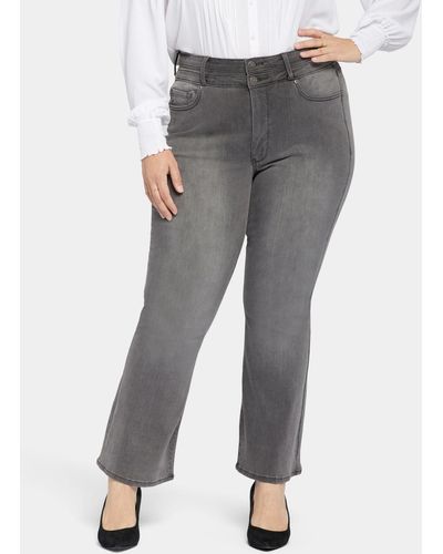 NYDJ Plus Size Ava Flared Jeans - Gray