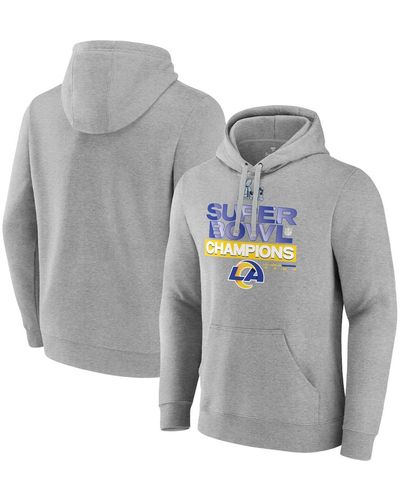 Fanatics Los Angeles Rams Super Bowl Lvi Champions Locker Room Trophy Collection Fitted Pullover Hoodie - Gray