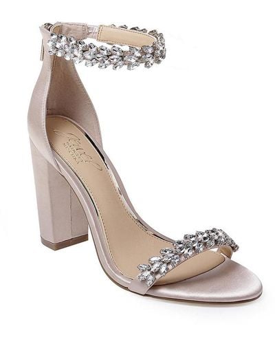 Badgley Mischka Mayra Rhinestone Embellished Heels - Metallic