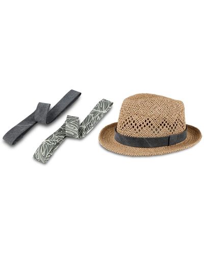 Levi's Packable Open Weave Fedora Hat - Metallic