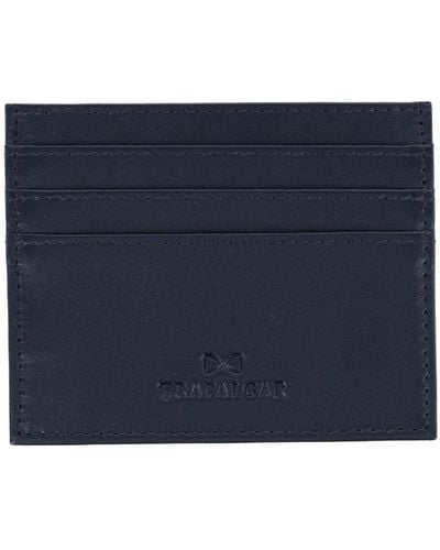 Trafalgar Sergio Genuine Leather Card Case - Blue