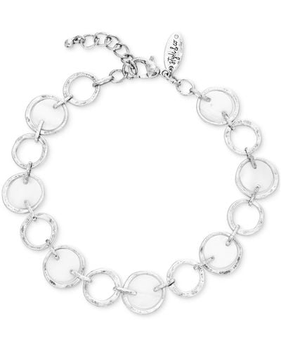 Style & Co. Circle & Rivershell Anklet - White