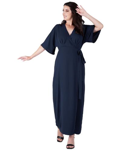 Standards & Practices Kimono Maxi Wrap Dress - Blue