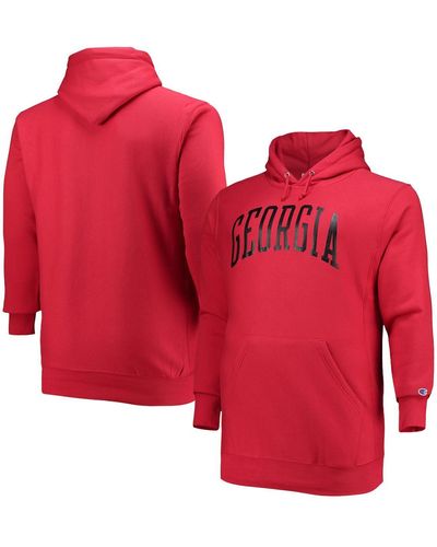 Champion Georgia Bulldogs Big And Tall Reverse Weave Fleece Pullover Hoodie Sweatshirt - Red