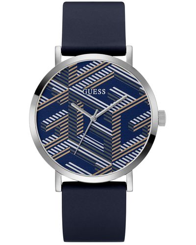Guess Analog Silicone Watch 44mm - Blue