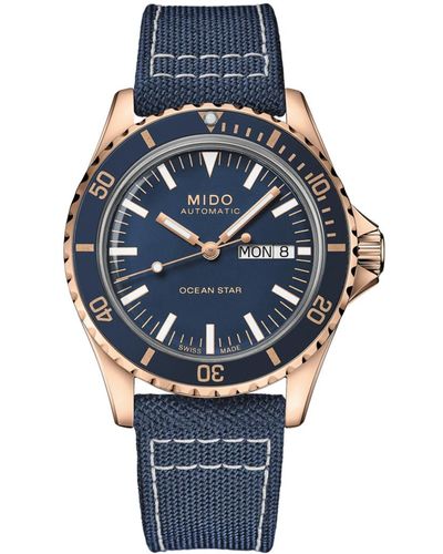 MIDO Swiss Automatic Ocean Star Tribute Fabric Strap Watch 41mm - Blue