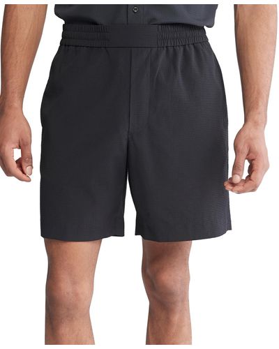 Calvin Klein Classic-fit Textured 7" Seersucker Shorts - Black