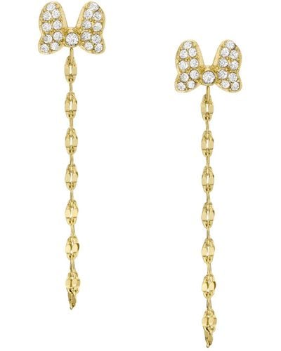 Fossil Disney X Special Edition Clear Crystal Minnie Mouse Drop Earrings - White