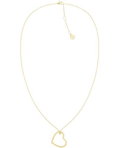 Tommy Hilfiger Open Heart Crystal Necklace - White