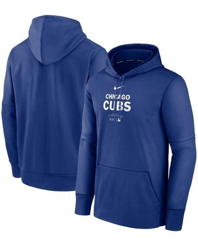 Nike Chicago Cubs Authentic Collection Practice Performance Pullover Hoodie - Blue