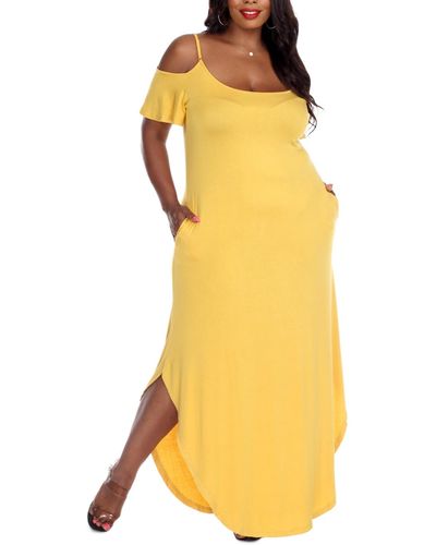 White Mark Plus Size Lexi Maxi Dress - Yellow