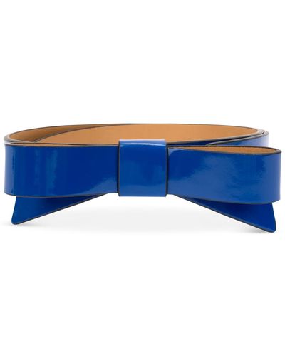 Kate Spade Patent Leather Bow Belt - Blue