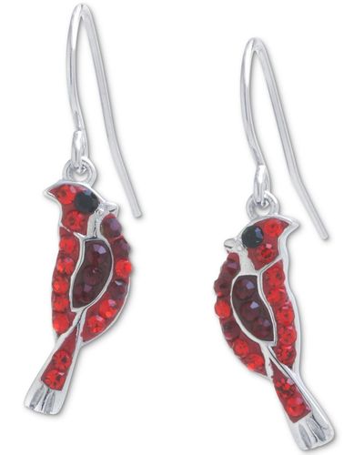Giani Bernini Crystal Cardinal Drop Earrings - Red