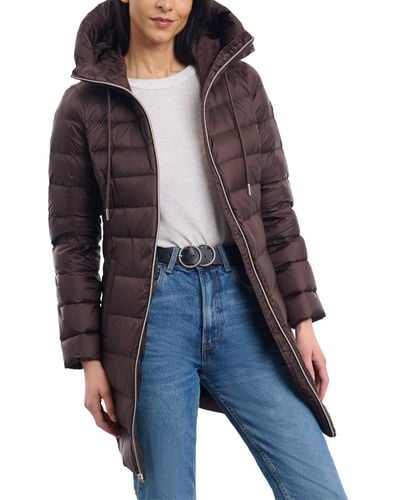 Michael Kors Hooded Down Packable Puffer Coat, Created For Macy's - Purple
