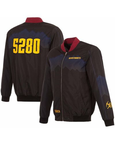 JH Design Denver nuggets 2023/24 City Edition Nylon Full-zip Bomber Jacket - Black
