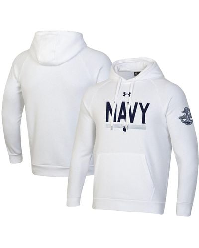 Under Armour Navy Midshipmen Silent Service All Day Pullover Hoodie - White