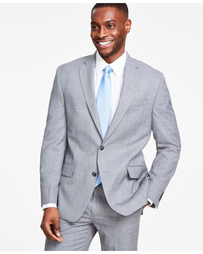 Michael Kors Classic-fit Stretch Wool-blend Suit Jacket - Blue