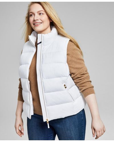 Tommy Hilfiger Plus Size Stand-collar Puffer Vest - Blue