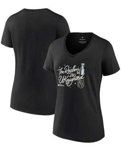 Fanatics Vegas Golden Knights 2023 Stanley Cup Champions Plus Size Celebration V-neck T-shirt - Black