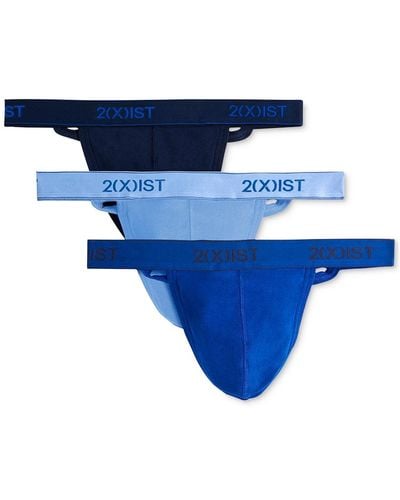 2xist 2(x)ist 3-pk. Cotton Essential Y-back Thongs - Blue