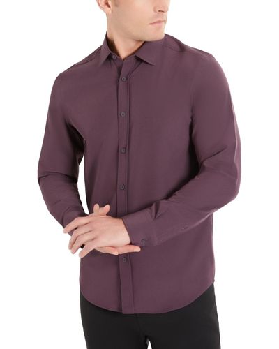 Kenneth Cole Slim Fit Performance Shirt - Purple