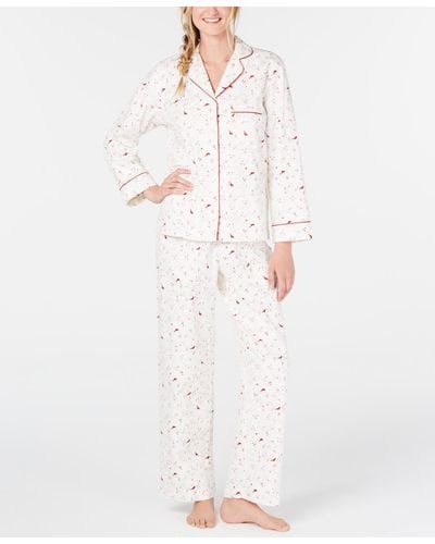 Charter Club Printed Cotton Flannel Packaged Pajama Set - Multicolor