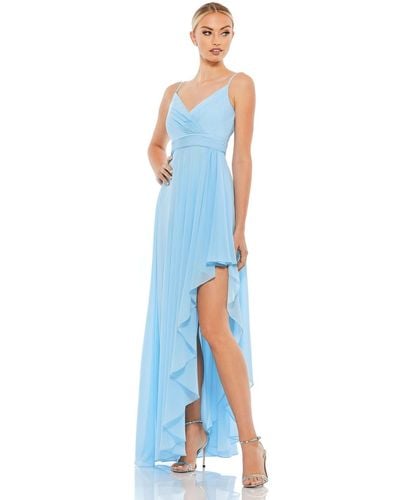 Mac Duggal Ieena Sleeveless Asymmetrical Gown - Blue