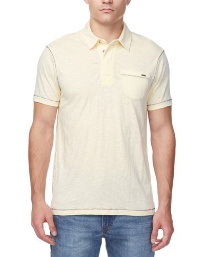 Buffalo David Bitton Kasper Straight-fit Textured Pocket Polo Shirt - White