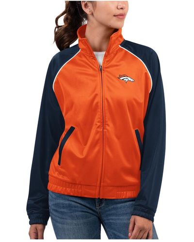 G-III 4Her by Carl Banks Denver Broncos Showup Fashion Dolman Full-zip Track Jacket - Orange